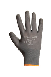 Guante de nylon gris con palma de poliuretano 6615